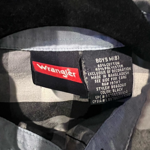 Boys Black and White Checkered Shirt - Picture 3 of 3